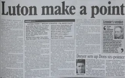 Match Report: Luton Town FC vs Wigan Athletic (24th Apr 2000)