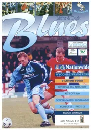 Programme: Wycombe Wanderers vs Luton Town FC (29th Apr 2000)