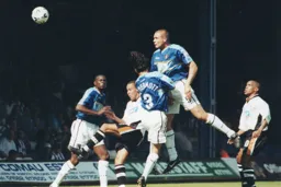 Matt Redmile soars above Liam George