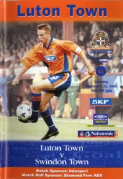 Programme: Luton Town FC vs Swindon Town (23rd Sep 2000)