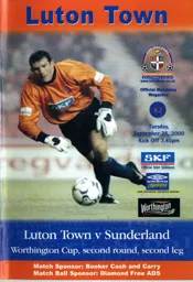 Programme: Luton Town FC vs Sunderland (26th Sep 2000)