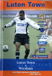 Programme: Luton Town FC vs Wrexham (28th Oct 2000)