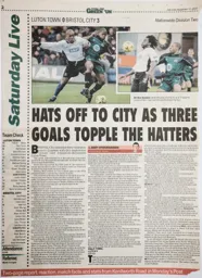 Match Report: Luton Town FC vs Bristol City (11th Nov 2000)