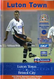 Programme: Luton Town FC vs Bristol City (11th Nov 2000)