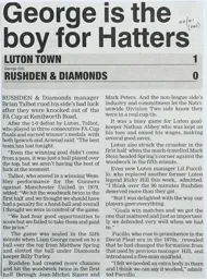 Match Report: Luton Town FC vs Rushden & Diamonds (17th Nov 2000)