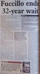 Match Report: Luton Town FC vs Rushden & Diamonds (17th Nov 2000)