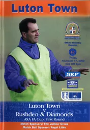 Programme: Luton Town FC vs Rushden & Diamonds (17th Nov 2000)