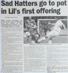 Match Report: Port Vale vs Luton Town FC (25th Nov 2000)