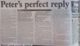 Match Report: Stoke City vs Luton Town FC (2nd Dec 2000)
