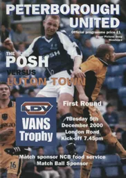 Programme: Peterborough United vs Luton Town FC (5th Dec 2000)