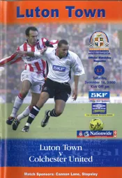 Programme: Luton Town FC vs Colchester United (16th Dec 2000)