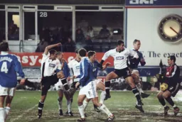 Andrew Fotiadis and Peter Thomson put the Wigan goal under pressure