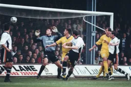 Andrew Fotiadis' header finds the net for Town`s first goal