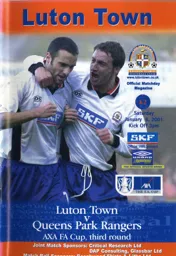 Programme: Luton Town FC vs Queens Park Rangers (6th Jan 2001)