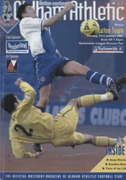 Programme: Oldham Athletic vs Luton Town FC (23rd Jan 2001)