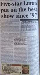 Match Report: Luton Town FC vs Swansea City (17th Feb 2001)