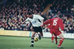 Liam George over runs the ball