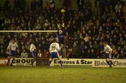 Mark Ovendale goes up to claim a catch