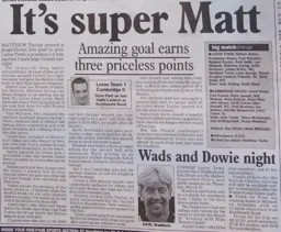 Match Report: Luton Town FC vs Cambridge United (6th Mar 2001)