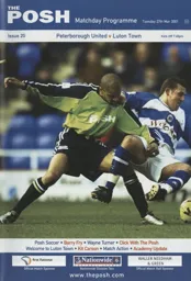 Programme: Peterborough United vs Luton Town FC (27th Mar 2001)