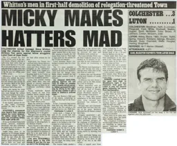 Match Report: Colchester United vs Luton Town FC (31st Mar 2001)