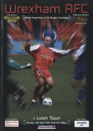 Programme: Wrexham vs Luton Town FC (16th Apr 2001)