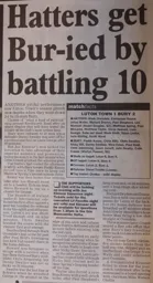 Match Report: Luton Town FC vs Bury (21st Apr 2001)