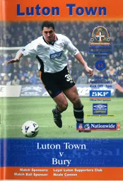 Programme: Luton Town FC vs Bury (21st Apr 2001)