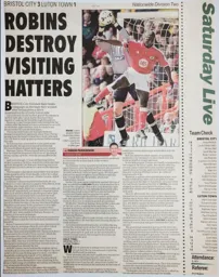 Match Report: Bristol City vs Luton Town FC (28th Apr 2001)