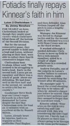 Match Report: Luton Town FC vs Cheltenham Town (18th Aug 2001)