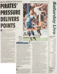 Match Report: Bristol Rovers vs Luton Town FC (25th Aug 2001)