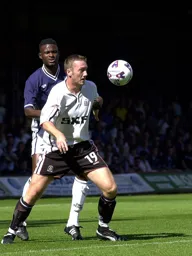 Steve Howard controls the ball