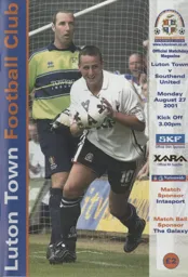 Programme: Luton Town FC vs Southend United (27th Aug 2001)