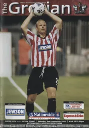Programme: Exeter City vs Luton Town FC (1st Sep 2001)