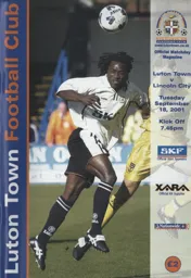 Programme: Luton Town FC vs Lincoln City (18th Sep 2001)