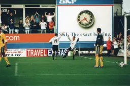 Carl Griffiths signals his hat-trick goal