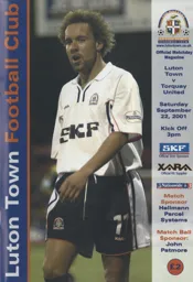 Programme: Luton Town FC vs Torquay United (22nd Sep 2001)