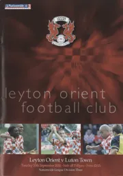 Programme: Leyton Orient vs Luton Town FC (25th Sep 2001)