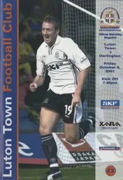 Programme: Luton Town FC vs Darlington (5th Oct 2001)