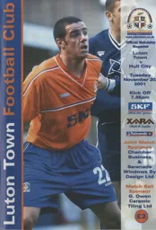 Programme: Luton Town FC vs Hull City (20th Nov 2001)