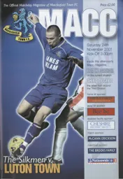 Programme: Macclesfield Town vs Luton Town FC (24th Nov 2001)