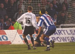 Matthew Taylor about to put the Town two goals up