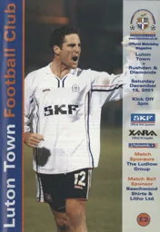 Programme: Luton Town FC vs Rushden & Diamonds (15th Dec 2001)