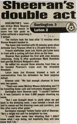 Match Report: Darlington vs Luton Town FC (26th Jan 2002)