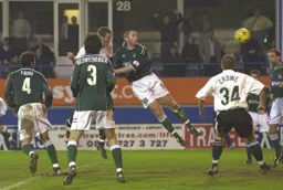 Steve Howard heads in the Town's second goal