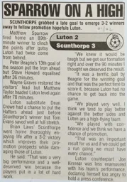 Match Report: Luton Town FC vs Scunthorpe United (16th Feb 2002)