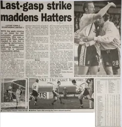 Match Report: Luton Town FC vs Scunthorpe United (16th Feb 2002)