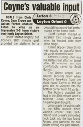 Match Report: Luton Town FC vs Leyton Orient (5th Mar 2002)