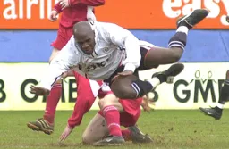 Adrian Forbes takes a tumble