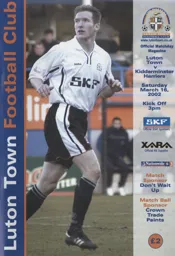 Programme: Luton Town FC vs Kidderminster Harriers (16th Mar 2002)